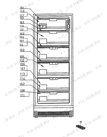 Взрыв-схема холодильника Electrolux EU2700C - Схема узла Internal parts